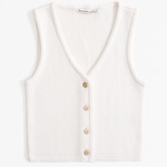 Abercrombie Mara sweater vests NWT sz S black & white / black / white / beige - Picture 9 of 13